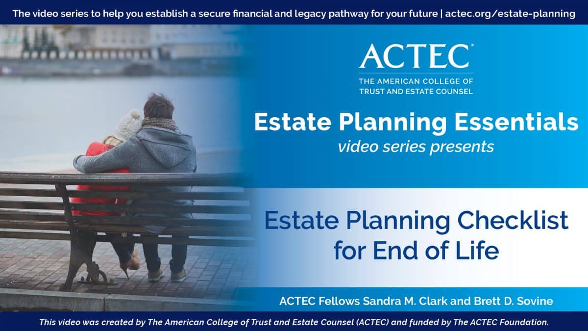 Estate Planning Checklist for End of Life