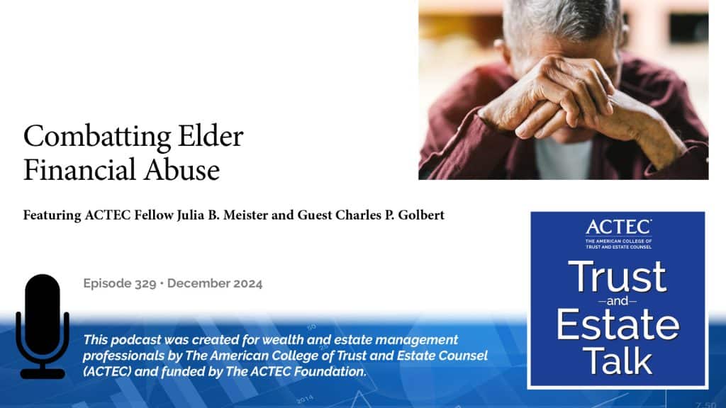 Combatting Elder Financial Abuse